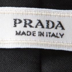 Prada Black Textured Wool Buttoned Box Jacket M