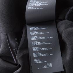 Pre Owned Prada Black Contrast Gold Leather Trim Long Sleeve Dress M