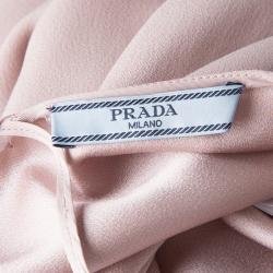 Pre Owned Prada Pale Pink Crystal Strap Cutout Back Maxi Dress S