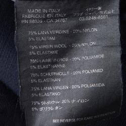 Pre Owned Prada Navy Blue Textured Wool Skirt L