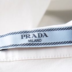 Prada White Cotton Long Sleeve Button Front Shirt L