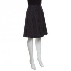 Pre Owned Prada Black Pleated A Line Skirt M