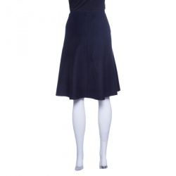Pre Owned Prada Navy Blue Angora Wool A-Line Skirt S