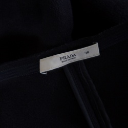 Pre Owned Prada Navy Blue Angora Wool A-Line Skirt S