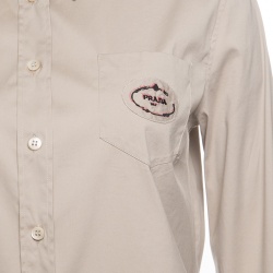 Pre Owned Prada Beige Long Sleeve Button Front Shirt M