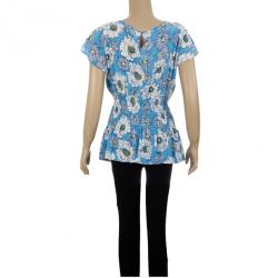 Pre Owned Prada Blue Floral Top M