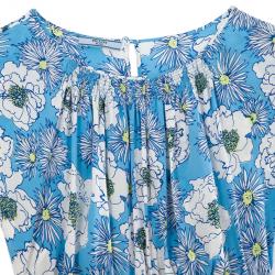 Pre Owned Prada Blue Floral Top M