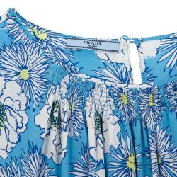 Pre Owned Prada Blue Floral Top M