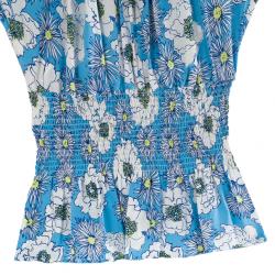 Pre Owned Prada Blue Floral Top M