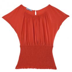 Prada Red Pleated Top M