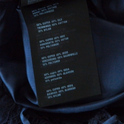 Pre Owned Prada Navy Blue Floral Lace Ruffled Sleeveless Dress S