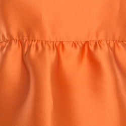 Pre Owned Prada Orange Silk Blend Gathered Empire Waist Sleeveless Dress S