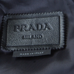 Prada Matte Black Nappa Leather Giacca Biker Jacket S