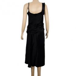 Pre Owned Prada Silk Pleated Dress L