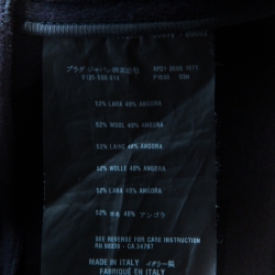 Pre Owned Prada Black Angora Wool Midi Skirt S