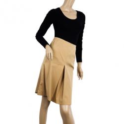 Prada Khaki Single Box Pleat Skirt S