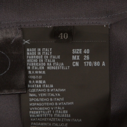 Prada Charcoal Grey Silk Crepe de Chine Ruffled Trim Sleeveless Top S