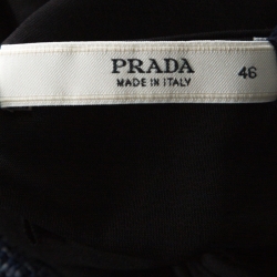 Pre Owned Prada Black Jersey Ruffle Front Camisole L 