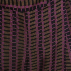Pre Owned Prada Purple and Brown Printed Silk Flared Trousers M