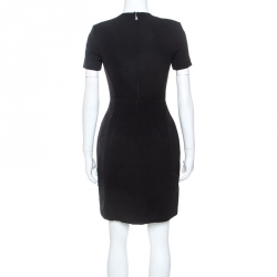 Pre Owned Prada Black Crepe Short Sleeve Dress S