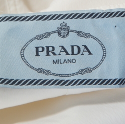 Pre Owned Prada Off White Crepe Stud Detail Sleeveless Dress M