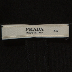 Pre Owned Prada Black Crepe Draped Detail Top L