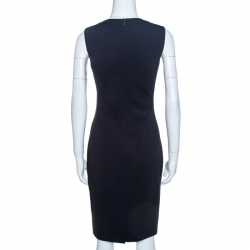 Pre Owned Prada Navy Blue Crepe Knit Sleeveless Sheath Dress M