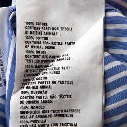 Pre Owned Prada Blue Striped Cotton Wrap Front Tie Detail Shirt S