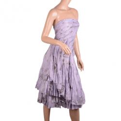 Pre Owned Prada Lilla Ruffle Cotton Dress M
