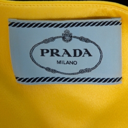 Pre Owned فستان ميني برادا صوف وحرير أصفر وأسود