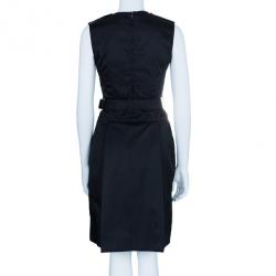 Pre Owned Prada Black Belted Shift Dress S