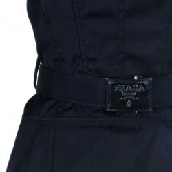 Pre Owned Prada Black Belted Shift Dress S