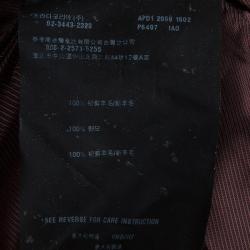 Pre Owned Prada Burgundy Wool Notched Collar Overcoat S