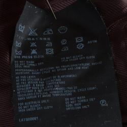 Pre Owned Prada Burgundy Wool Notched Collar Overcoat S
