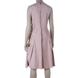 Pre Owned Prada Taffeta Pleated Knee-length Dress M