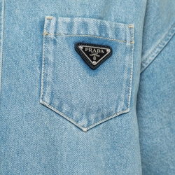 Pre Owned Prada Blue Washed Denim Playsuit M