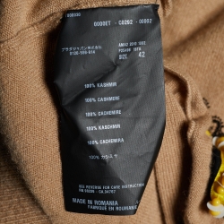 Prada Brown Cashmere Knit Ruffled Cardigan M