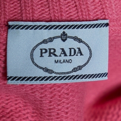 Prada Pink Log Intarsia Wool knit Sweater M