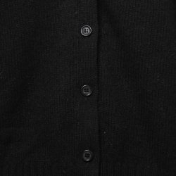 Pre Owned Prada Black Cashmere Elbow-Patch Detail Cardigan M