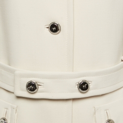 Prada Cream Wool Belted Mid Length Coat M