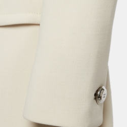 Prada Cream Wool Belted Mid Length Coat M
