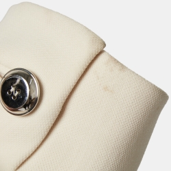 Prada Cream Wool Belted Mid Length Coat M