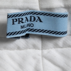 Prada White Cotton Flared Leg Pants L
