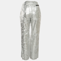 Pre Owned Prada Silver Synthetic Ripstop Straight-Leg Ski Pants M
