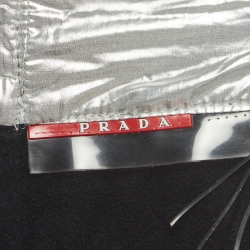Pre Owned Prada Silver Synthetic Ripstop Straight-Leg Ski Pants M