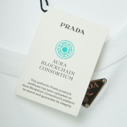 Pre Owned Prada White Cotton Knit Logo Applique Tank Top L