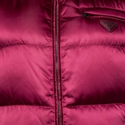 Pre Owned Prada Burgundy Down Puffer Zip Up Vest L