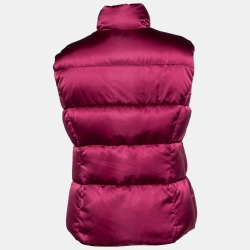 Pre Owned Prada Burgundy Down Puffer Zip Up Vest L