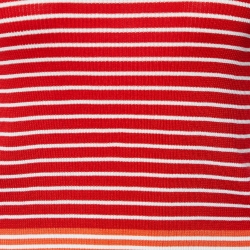 Pre Owned توب برادا تريكو مخطط أحمر/أبيض بأكمام طويلة مقاس متوسط - ميديوم