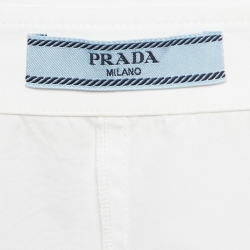 Prada White Cotton Poplin Belted Shirt Style Playsuit XS